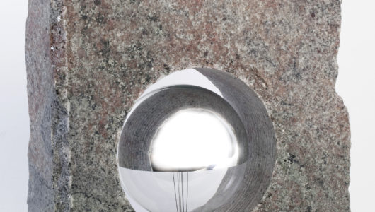 lampada da tavolo artigianale FB 92 in marmo e acciaio